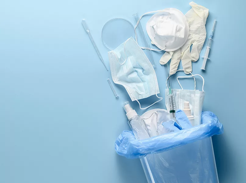 Used disposable medical equipment