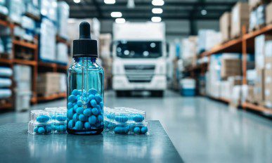 Blue glass bottle dropper