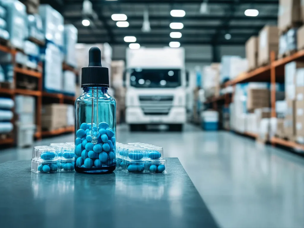 Blue glass bottle dropper